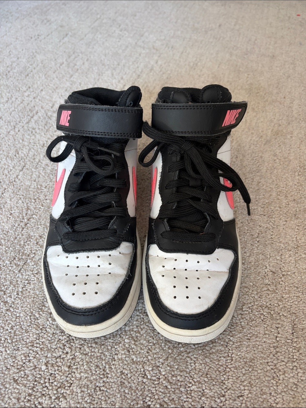 Nike Kids Black, White & Pink High-Top Sneakers